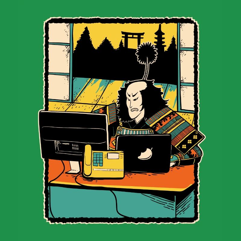 Samurai Computer Nerd Programmeur IT Web Designer