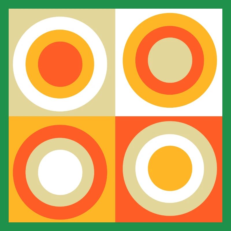 70s Pattern Circles Squiggle