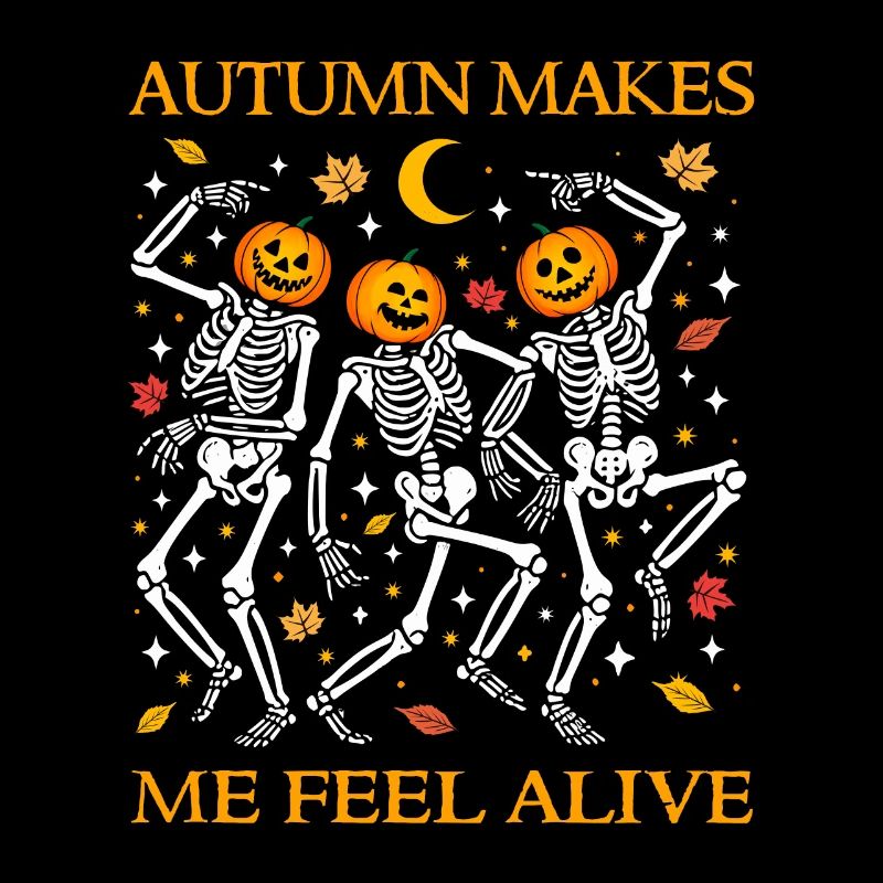 Funny Halloween Dancing Skeletons Autumn Fall Pun