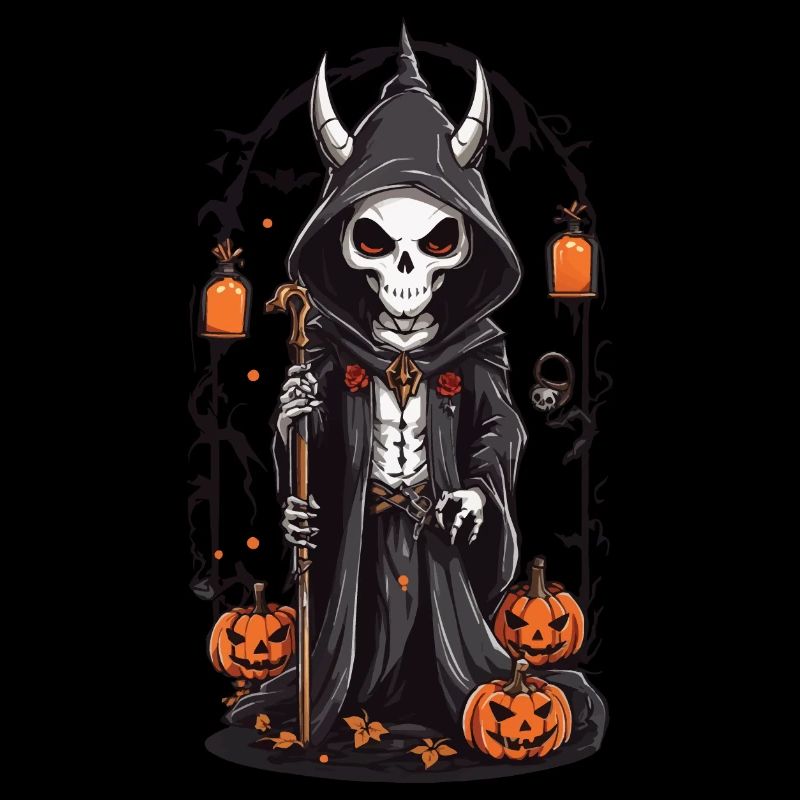 Halloween Skeleton Druid Magic