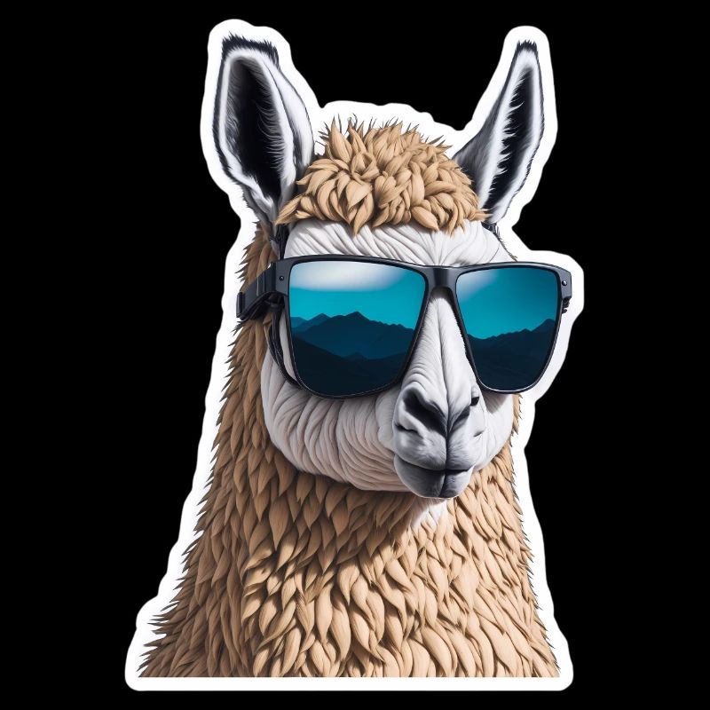 Lama mit SOnnebrille Süß Lustig Witzig