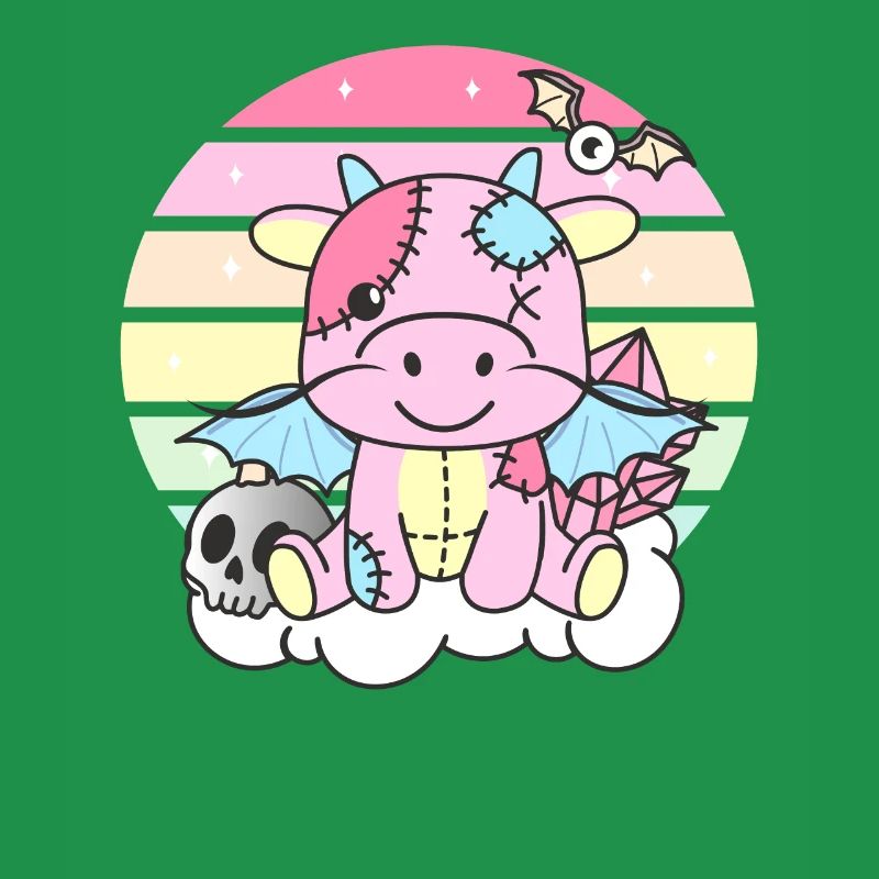 Kawaii Gothic Drache Pastellfarben Gothic Goth