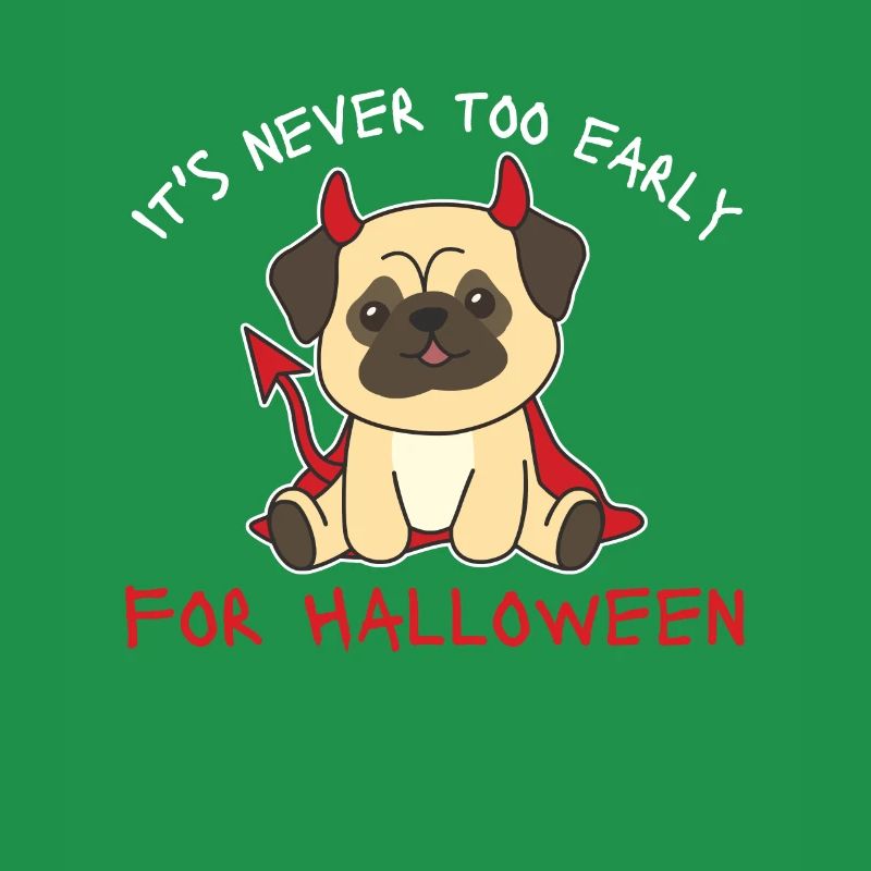 Pug it's never too early for Halloween devils