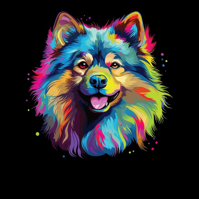 Aquarelle colorée Wolfsspitz