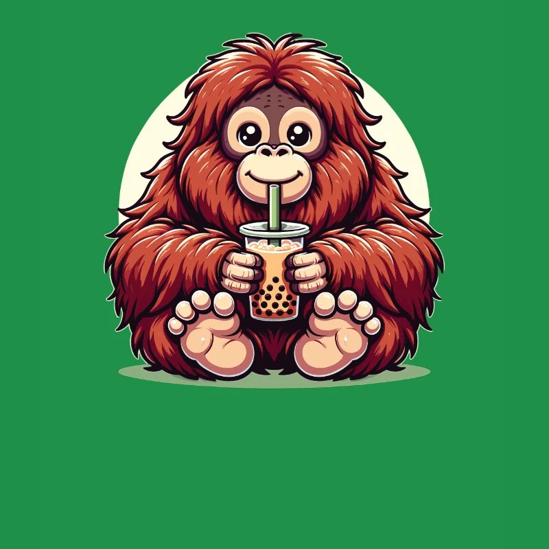 Kawaii Monkey Bubble Tea Boba Oranguta