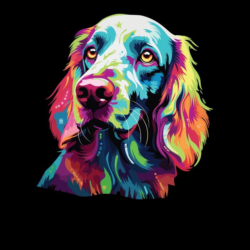 Aquarelle colorée Setter anglais
