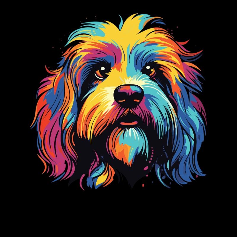 Wasserfarben Farbenfroher Tibet Spaniel