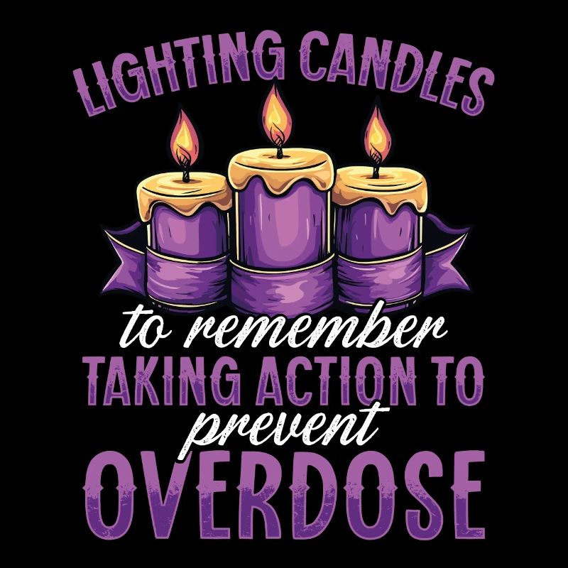 Lighting candles To remember Overdose Awareness