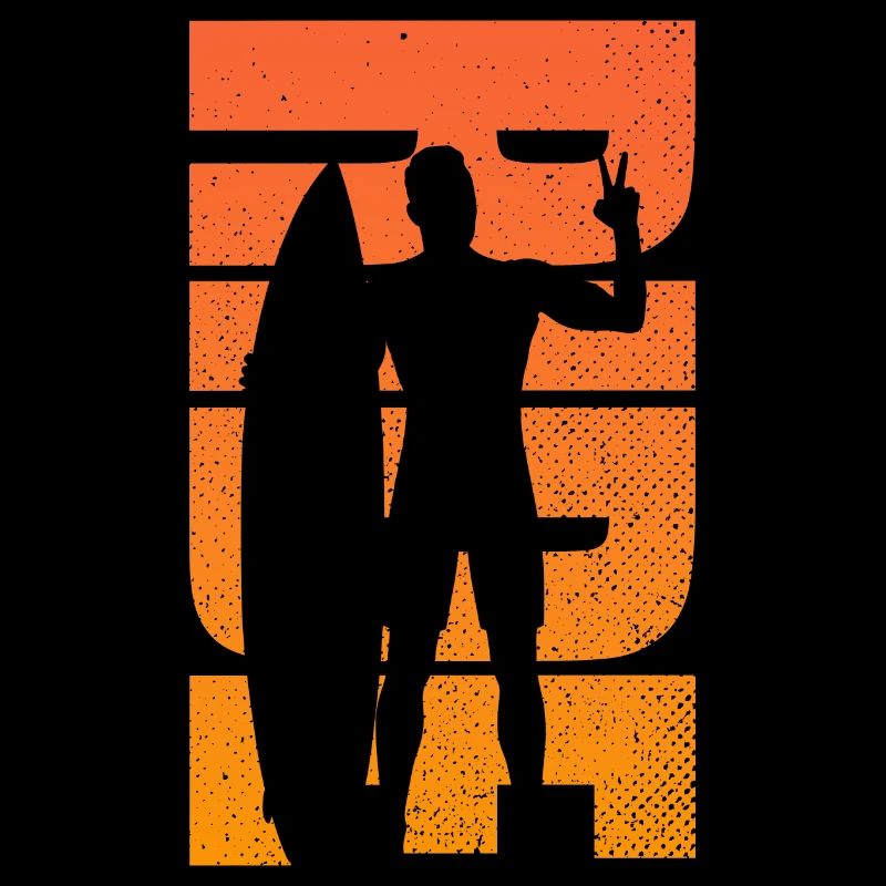 Männer Surfen Retro Ride Sunset Surfer