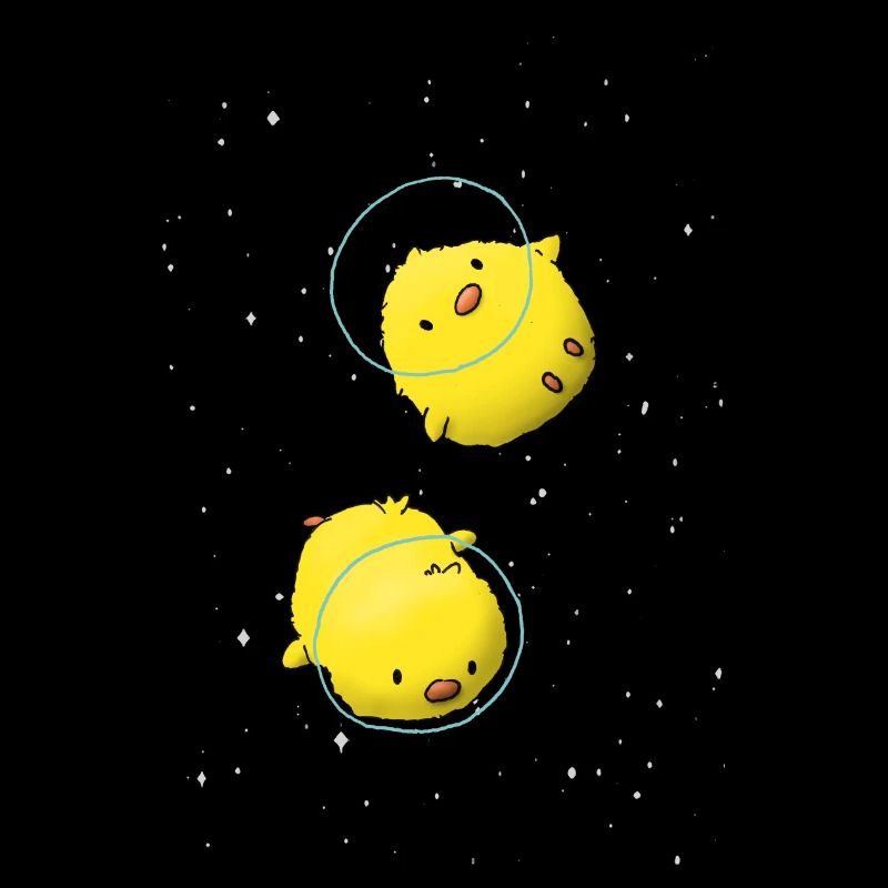 Les canards de l’espace Kawaii survolent la galaxie