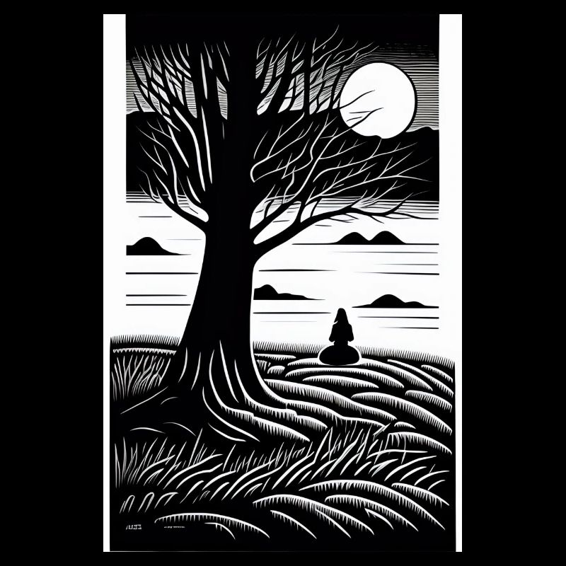 Black & White Full Moon