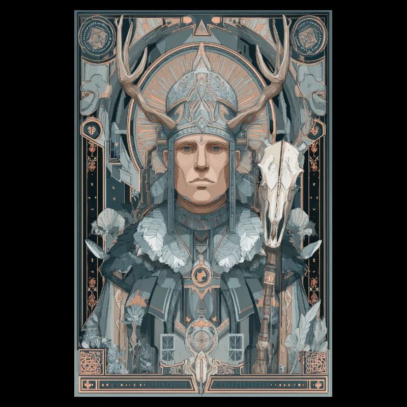 Antlered Warrior Art Nouveau