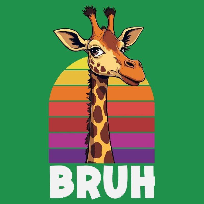 Bruh Giraffe Retro Sunset Meme