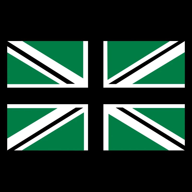 Union Jack | noir-blanc-vert | bannière | drapeau