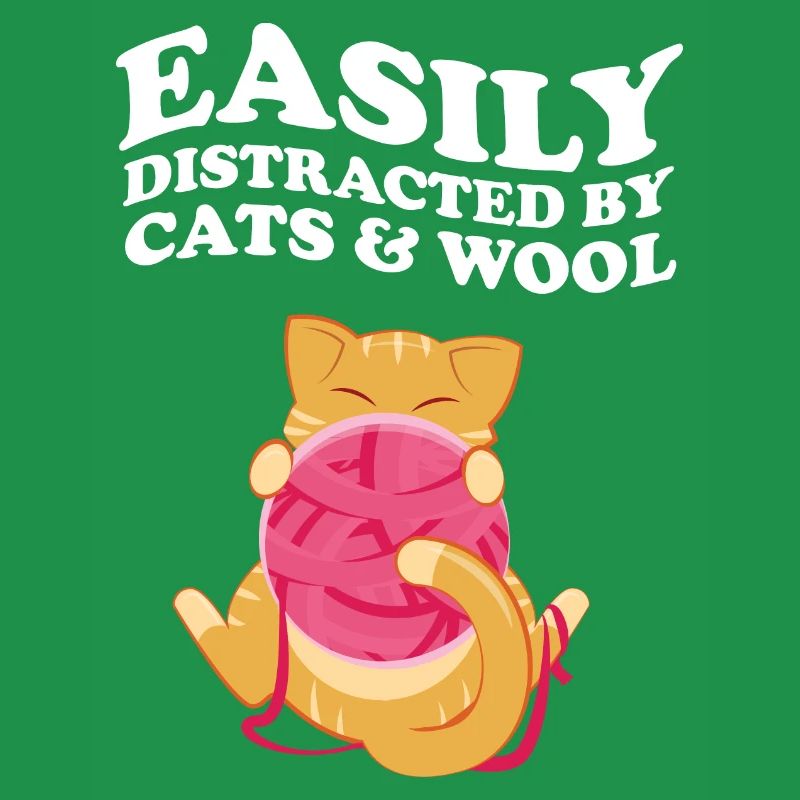 Easily Distracted By Yoga & Wool Cat Knitting