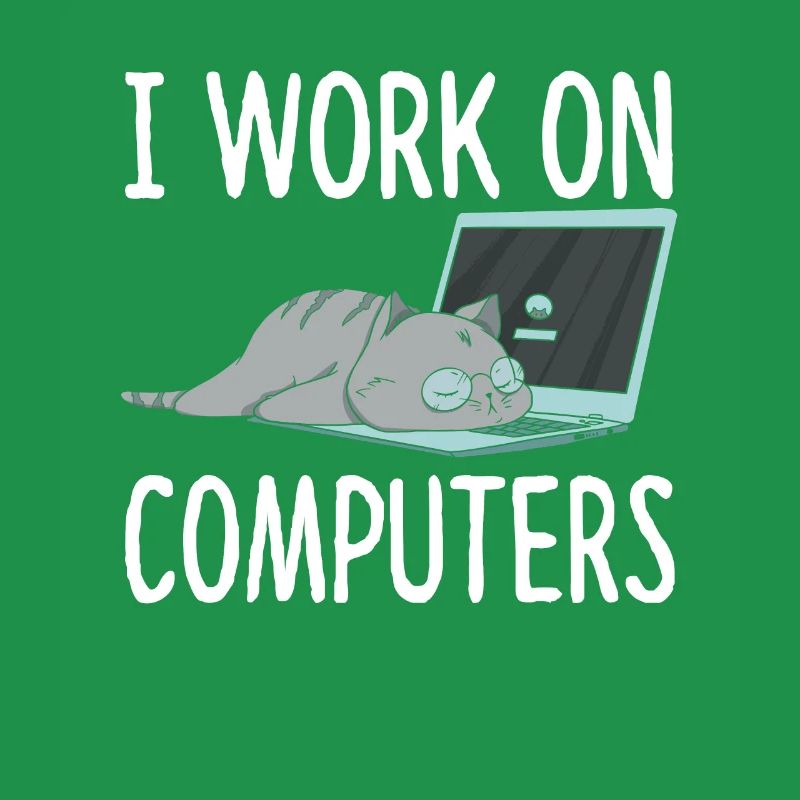 I Work On Computers Cat Computer Science Kitten