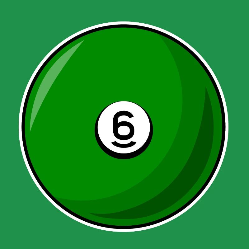 Boule de billard 6 vert Billard six