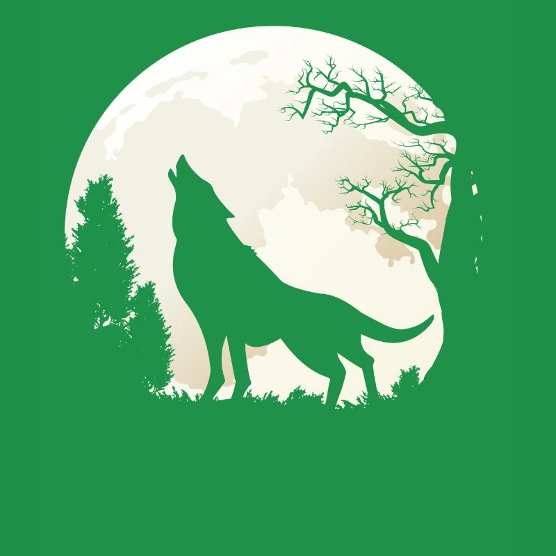 Wolf in the moonlight gift