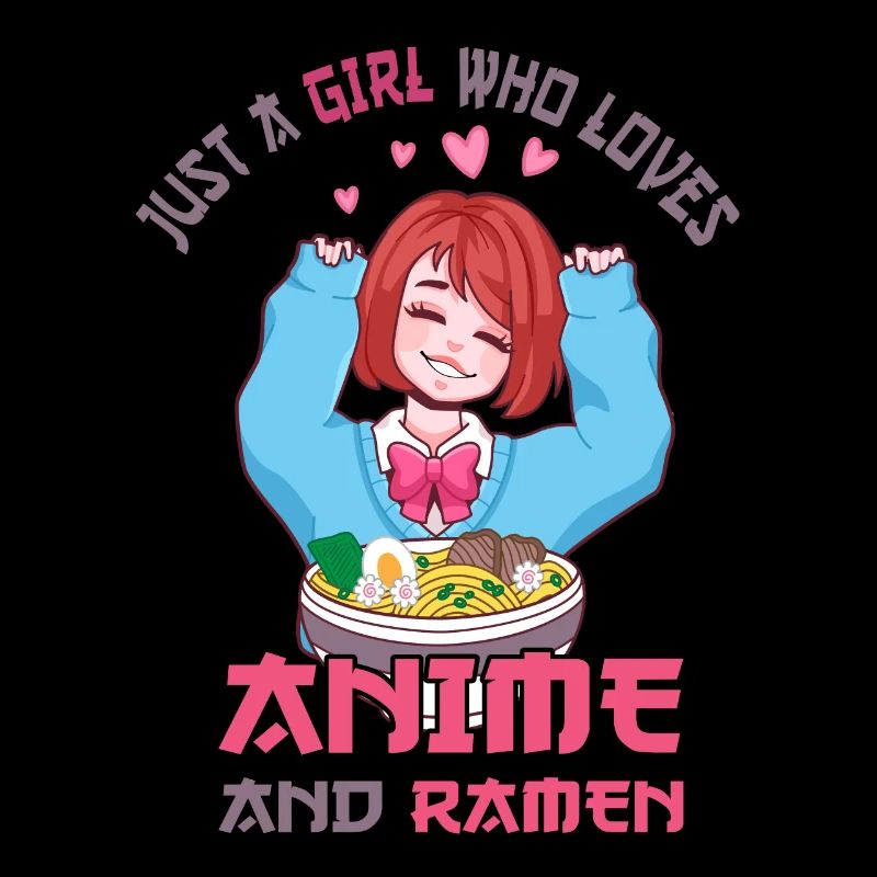 Nur ein Mädchen, das Anime-Ramen liebt