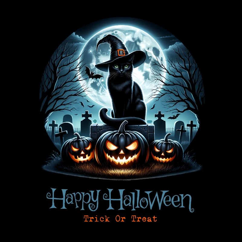 Joyeux Halloween, chat effrayé