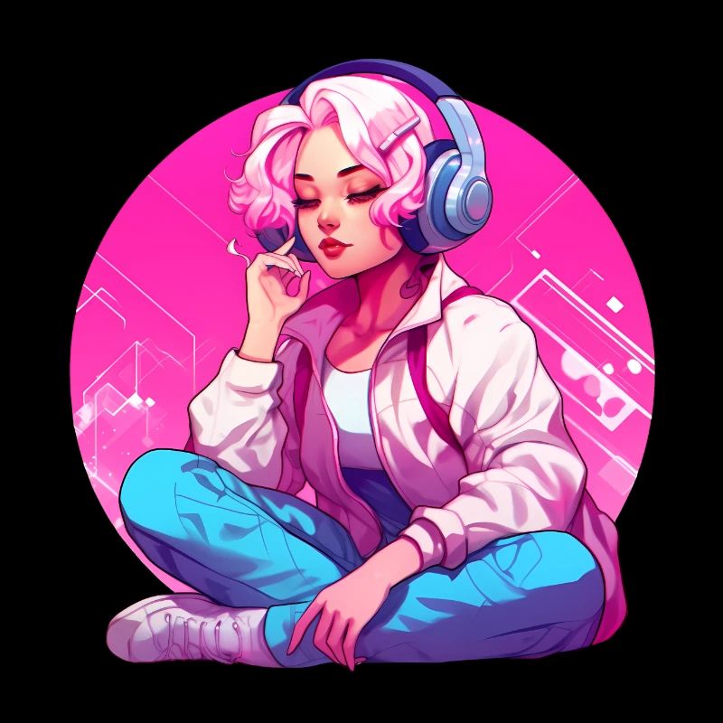 Mädchen mit Kopfhörern