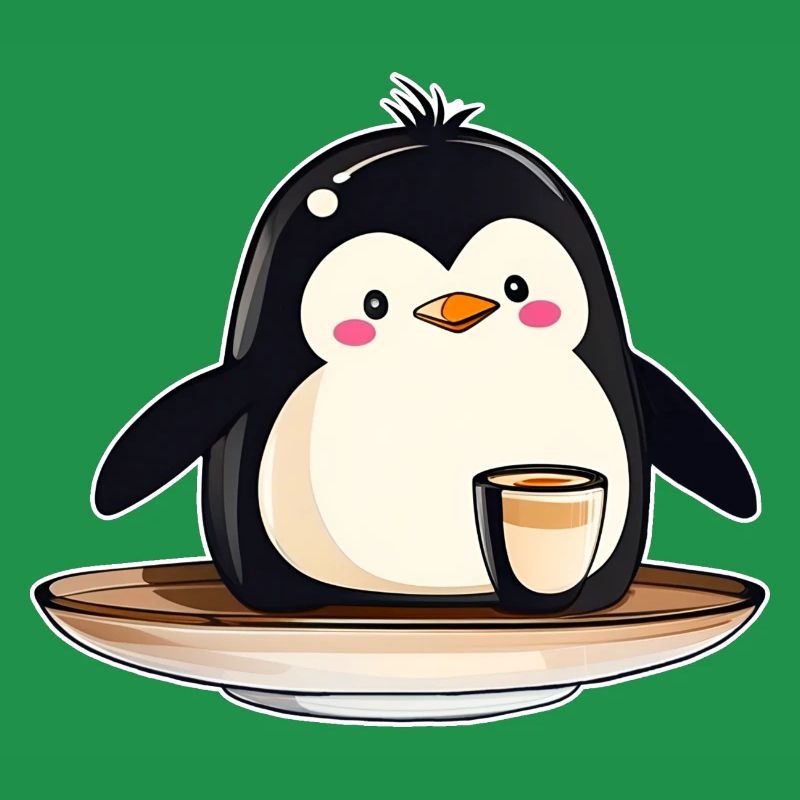 Cute Penguin with Coffee III