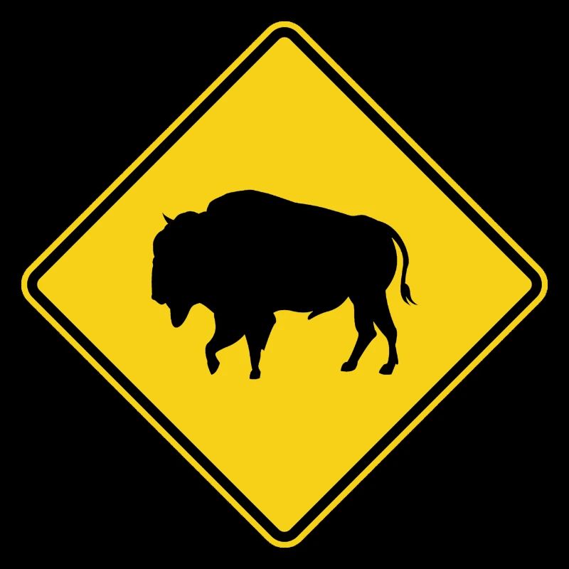 Bison Warning Sign