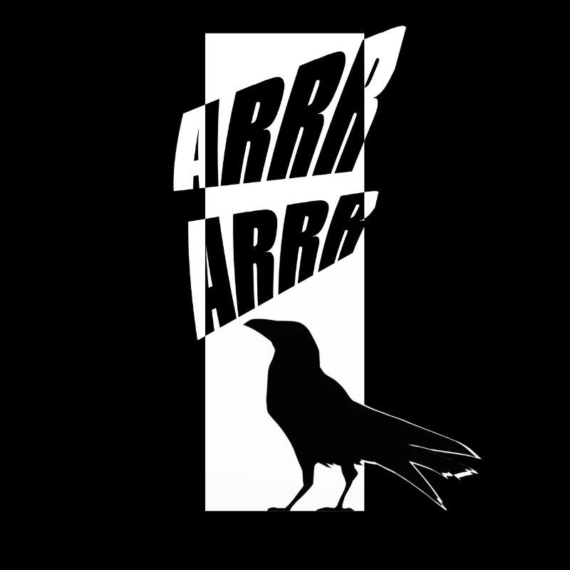 krähender Rabe in der Dunkelheit Comic Shirt
