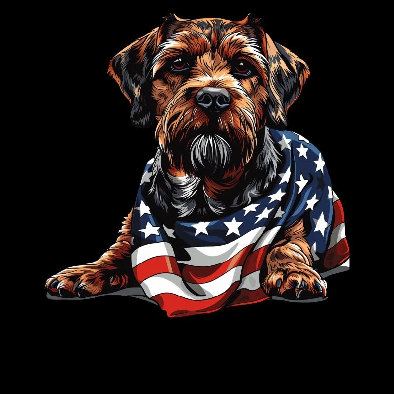 Border Terrier Hund 4. Juli Geschenke mit