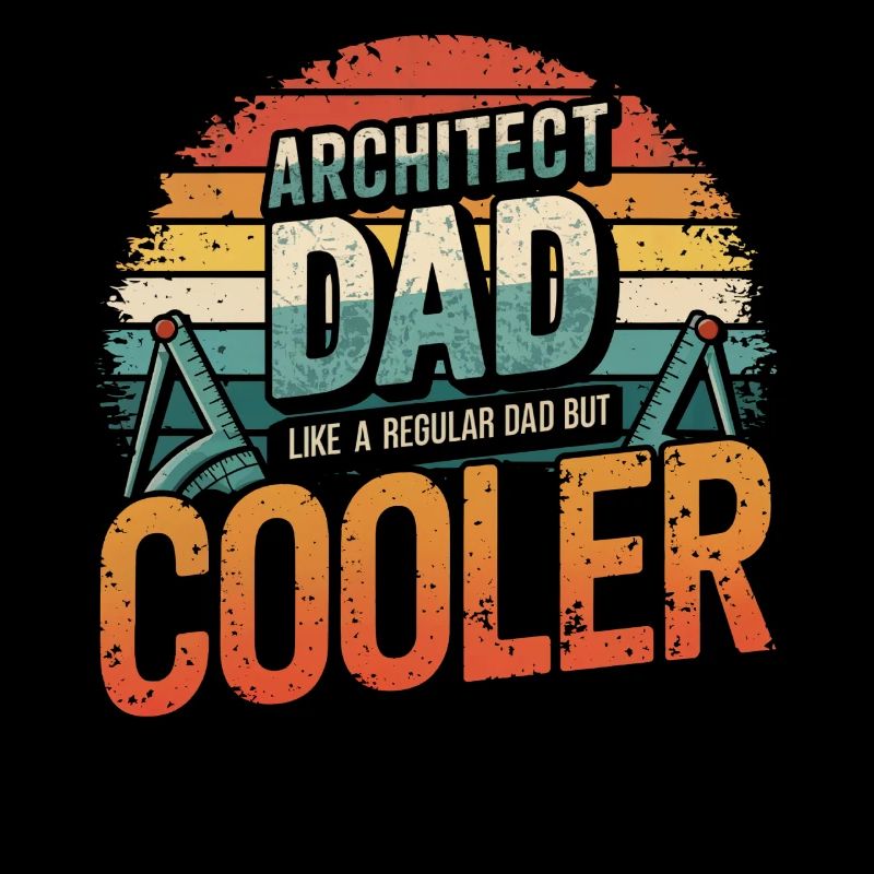 Architect Dad Like a Regular Dad But Cooler Retro