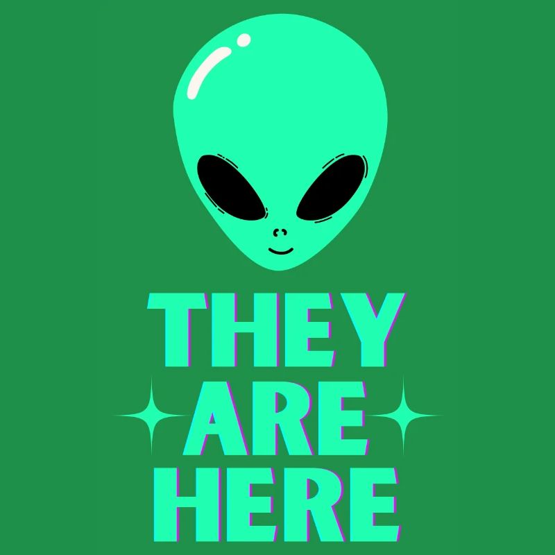 Alien-Kopf, sie sind hier