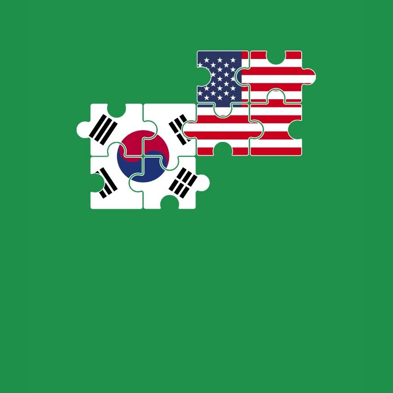 Corée du Sud, États-Unis, drapeau, Américain, Coréen