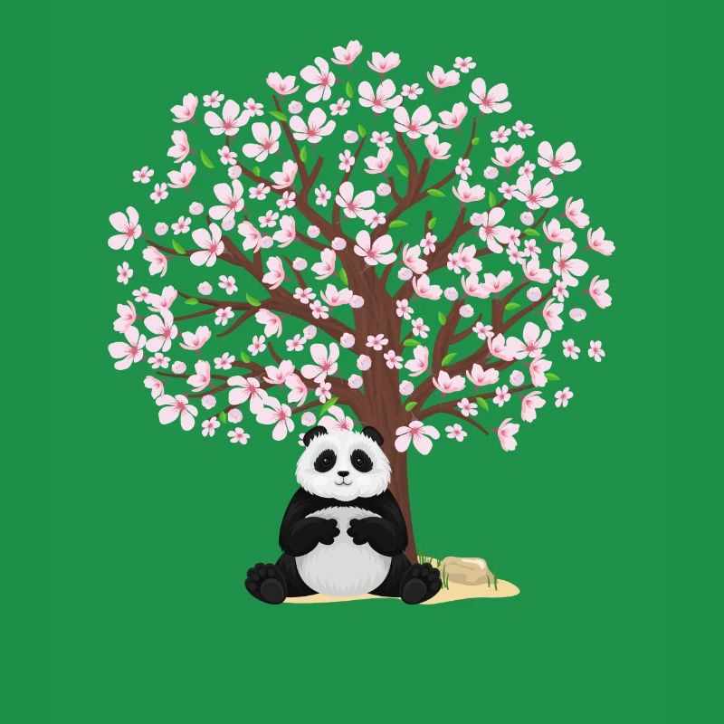 Cherry Blossom Panda Japanese Tree Sakura