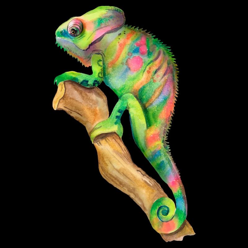 Caméléon Chameleon dans la jungle sur une branche