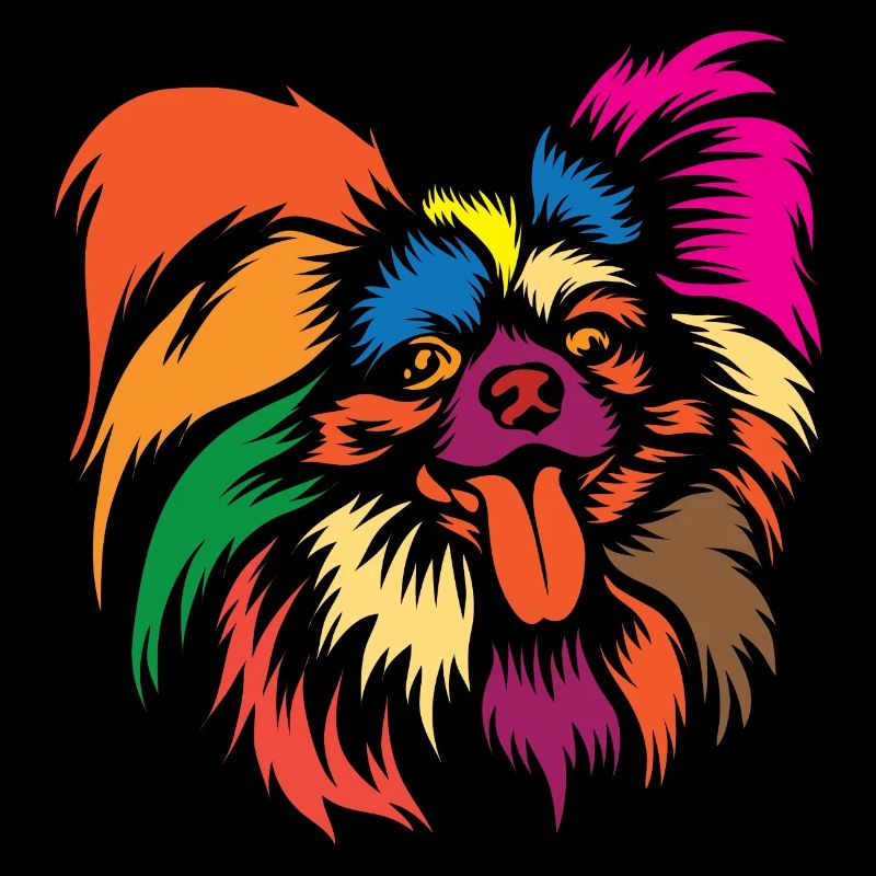 Papillon mignon chien arc-en-ciel amoureux des animaux graphiques