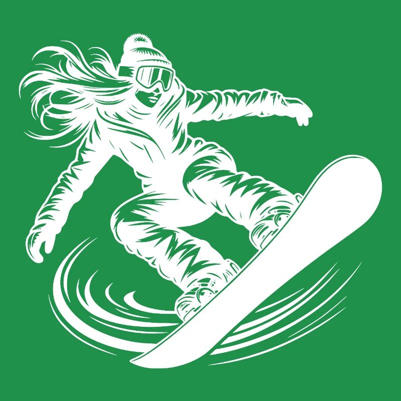 Cool snowboarder snowboarding with elegance