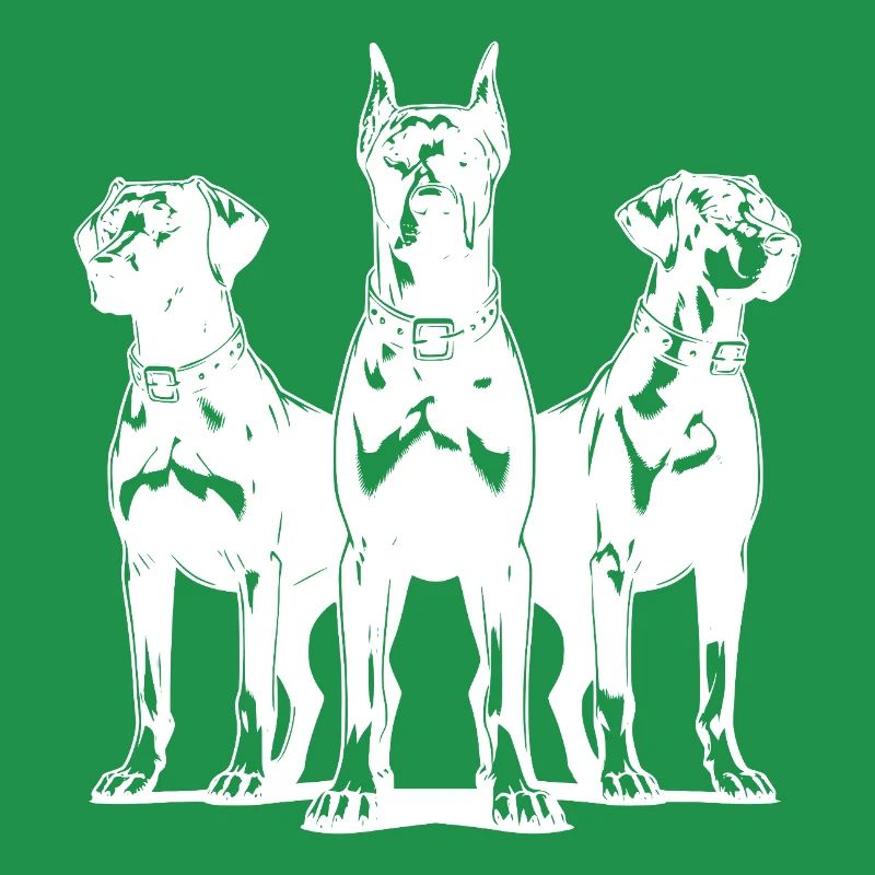 Three elegant vigilant guard dogs on post