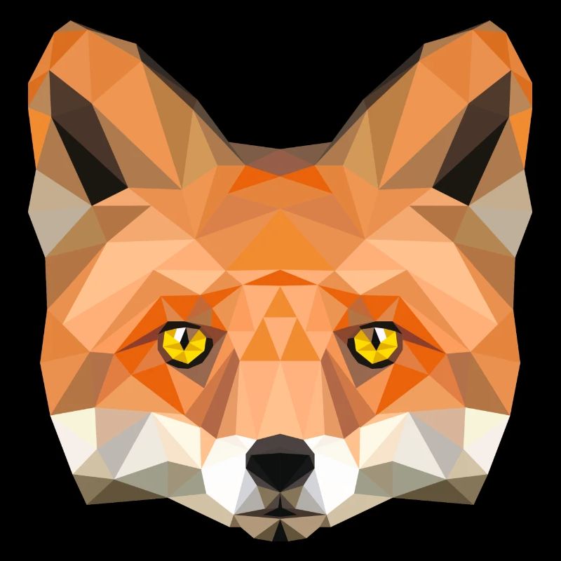fox poly vixen fox illustration low poly head