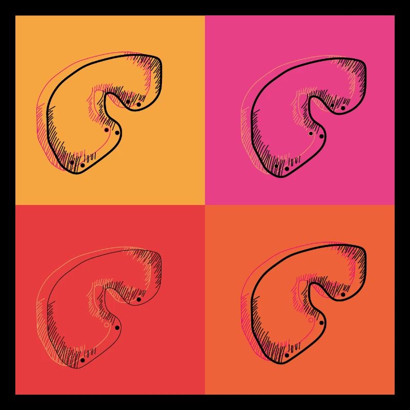 Retro Boulder design, bunt im 80er Stil