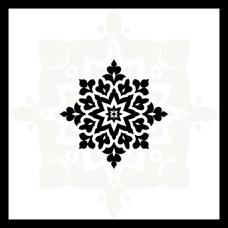 Motif complexe de mandala noir et blanc