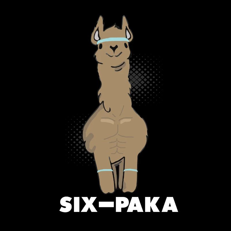 Lustiges Lama Alpaka Comic Tier Trend Sixpack