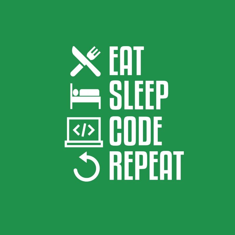 EAT SLEEP CODE REPEAT WHITE Computer T-Shirt