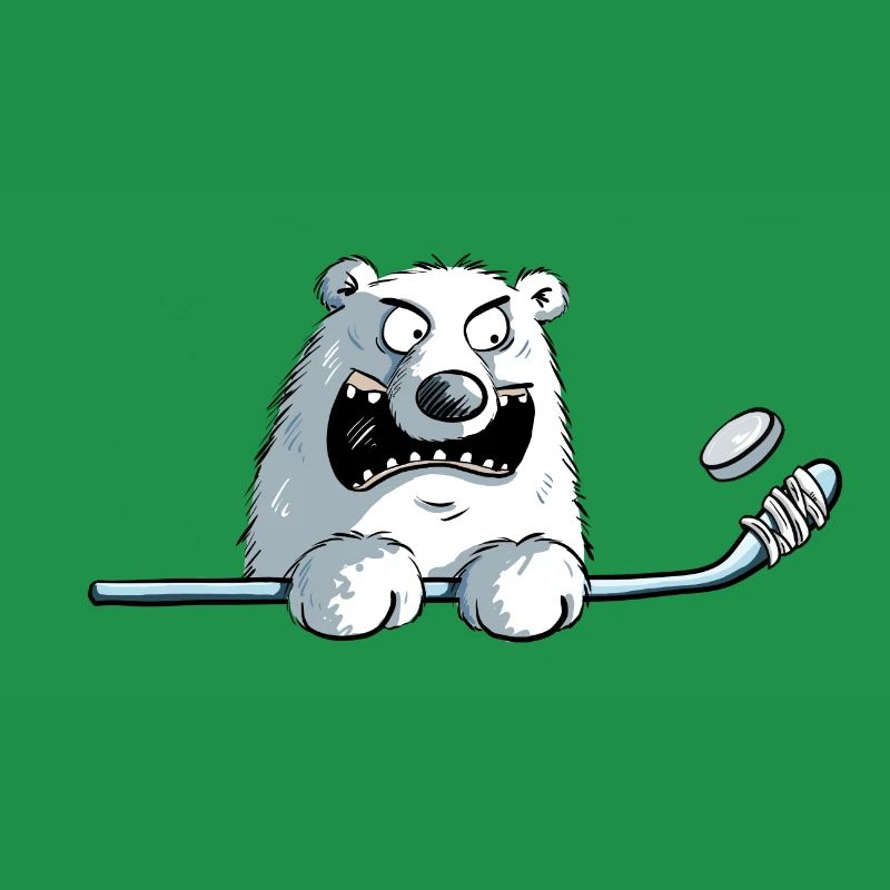 Cooler Eisbär Mit Eishockeyschläger I Eishockey