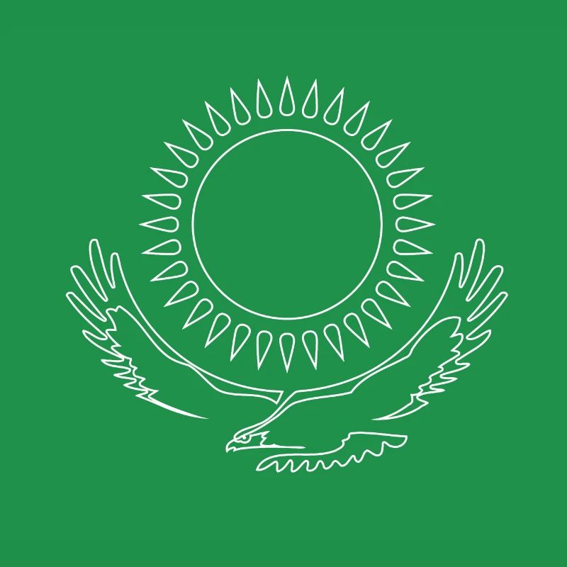 Kazakhstan Eagle steppe eagle line white flag