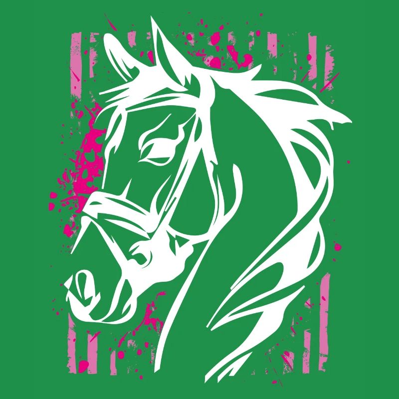 Graffiti-Stil Pferd mit Pinkem Farbsplash