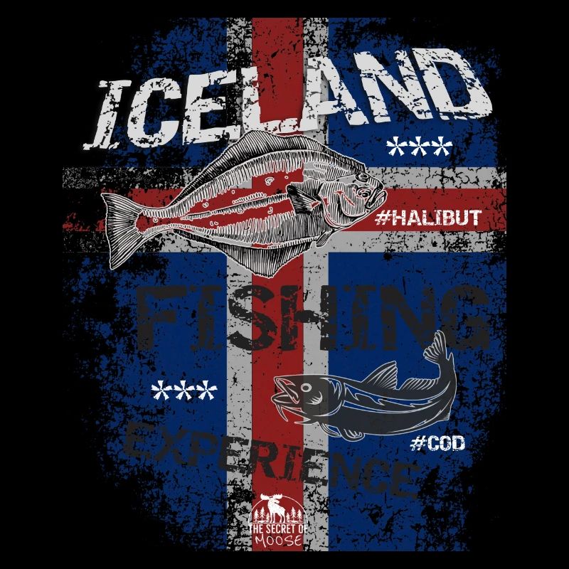 Islande Drapeau de pêche Pêche Poisson Design