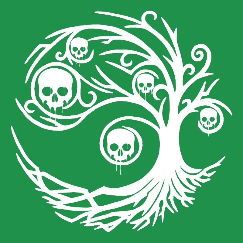 White tree with skulls