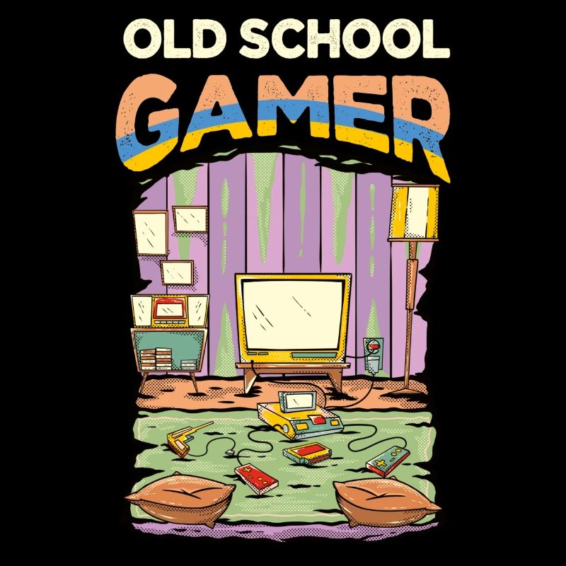 Old School Gamer, Funny Retro Video Games Console