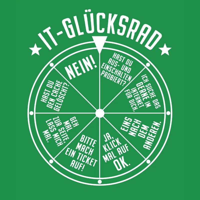 IT Support Glücksrad Service Desk IT Helpdesk Nerd