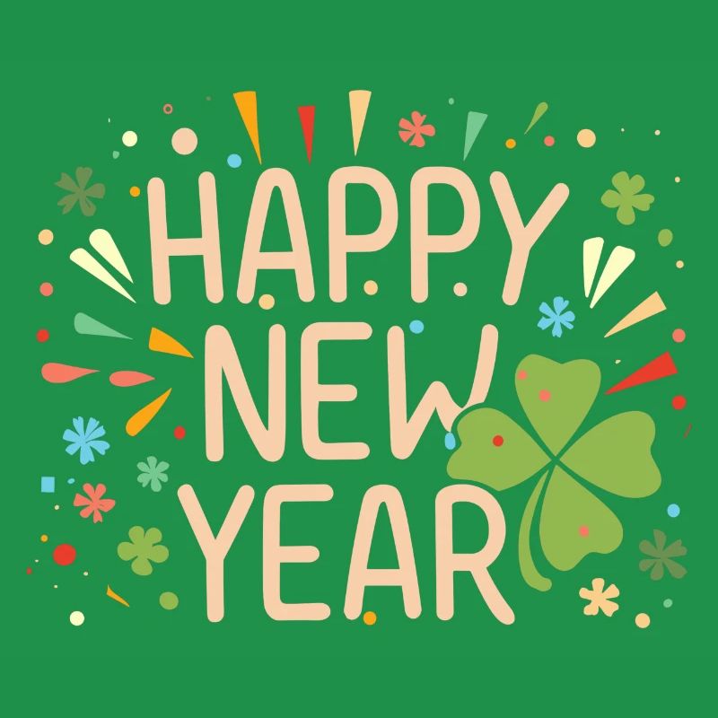 Neujahrsfreude mit Shamrock